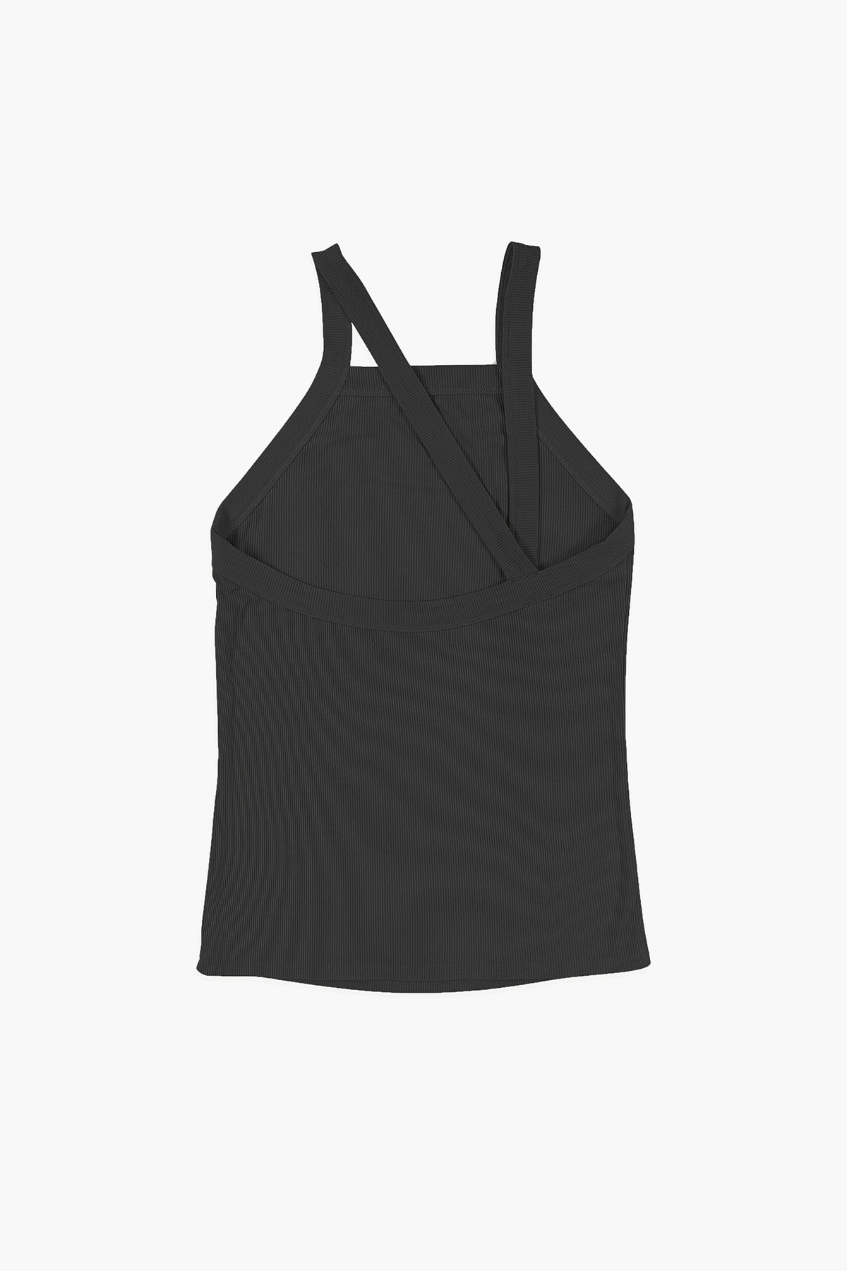 Essential Asymmetrical Strap Ribbed Tank