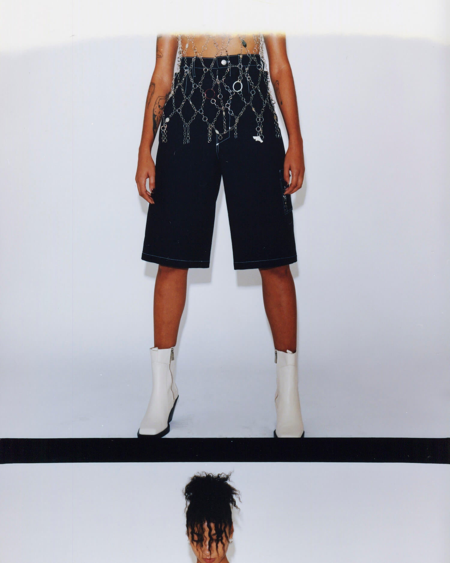 JEANNE FRIOT Clothing BERMUDA DOUBLE CEINTURE NOIR 