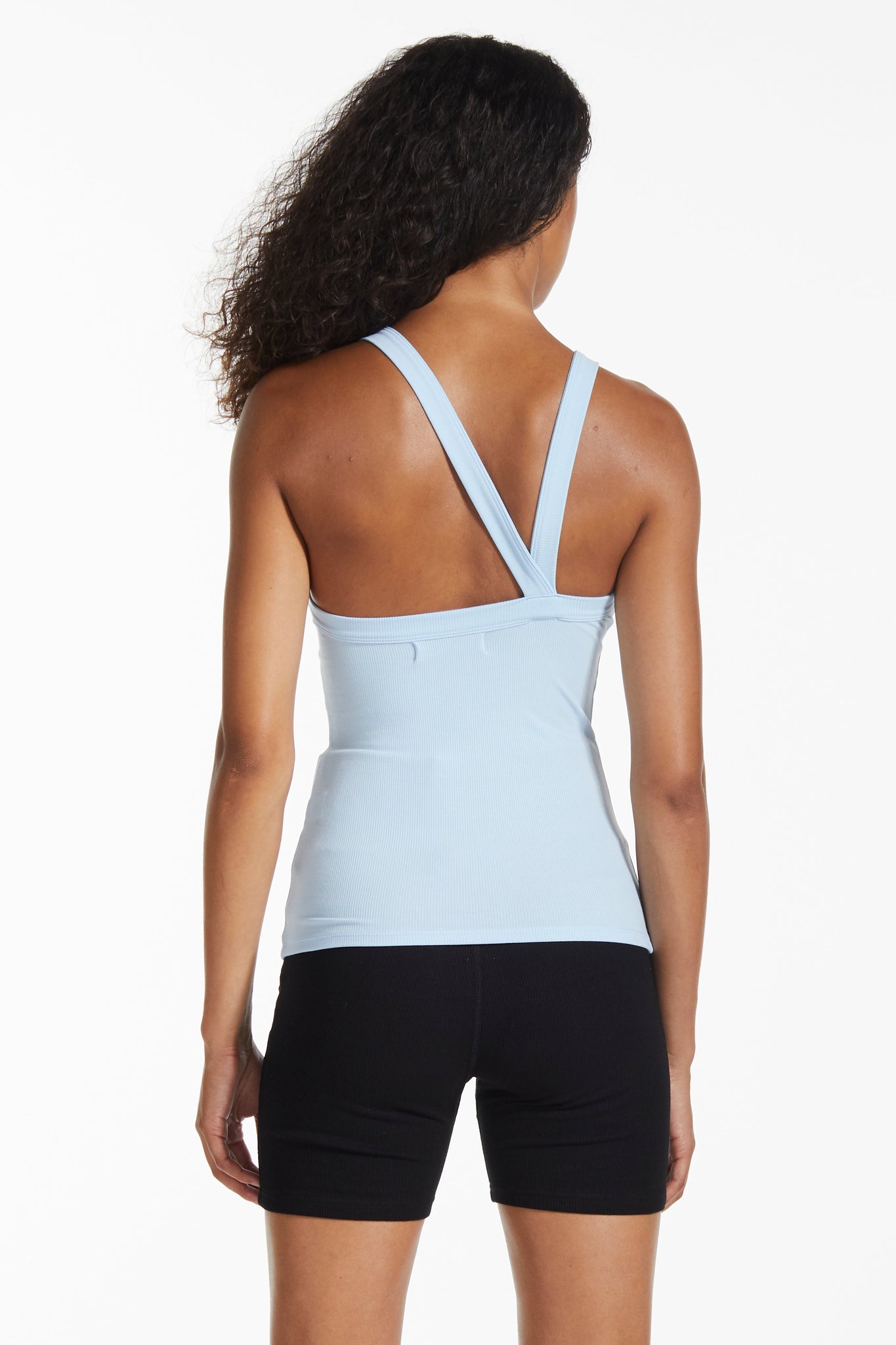 Essential Asymmetrical Strap Ribbed Tank