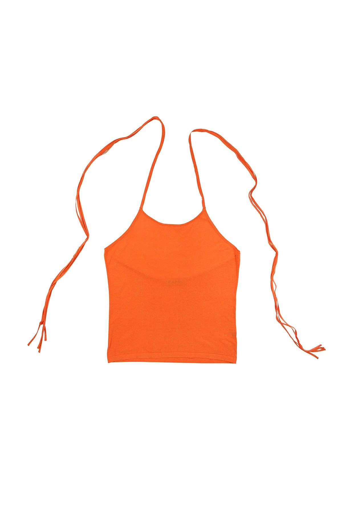 Self-Tie Halter Knit Tank with Back Straps