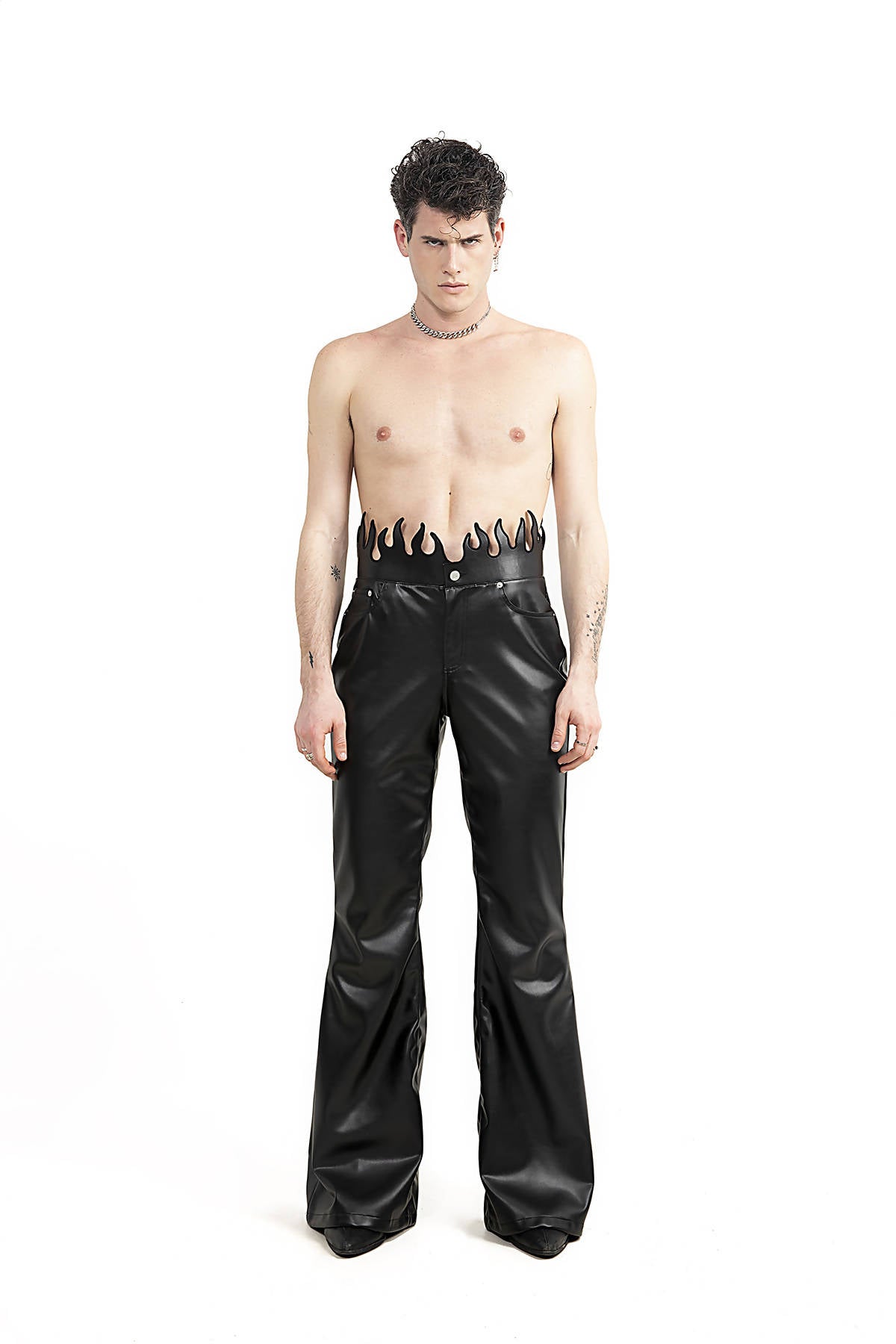 FBMT Clothing FBMT Hot Flame Faux Leather Pants (BLACK) 