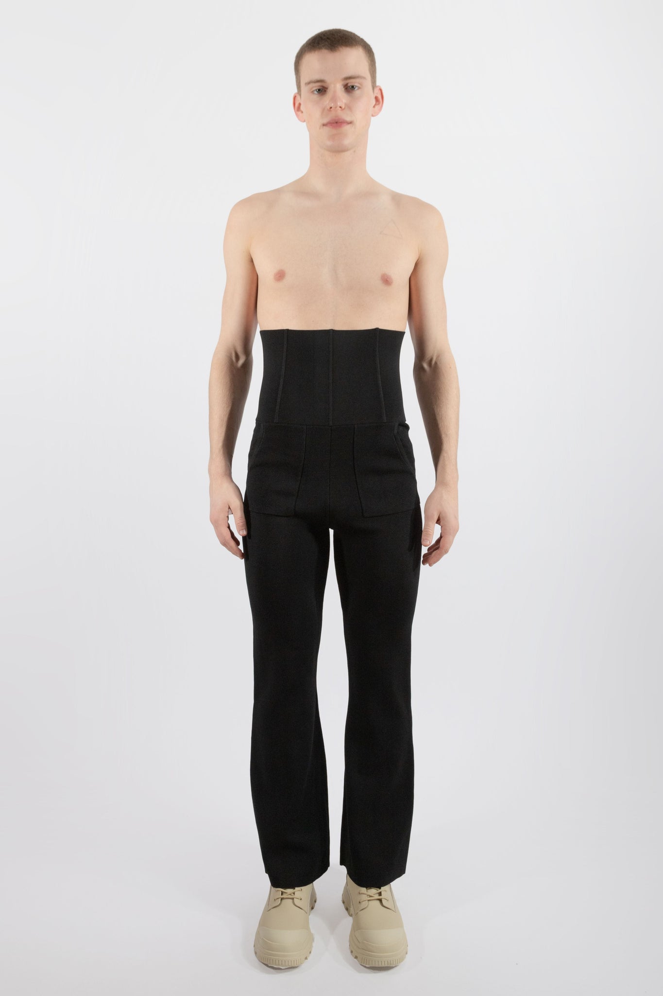 Knitted High-Waisted Corset Pants