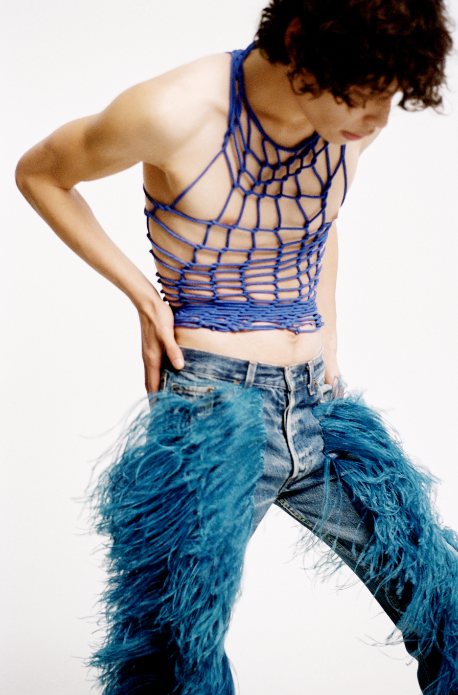 JEANNE FRIOT Clothing JEAN BLEU À PLUMES 