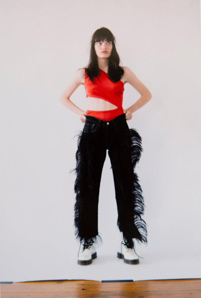 JEANNE FRIOT JEAN Jean Noir à Plumes 