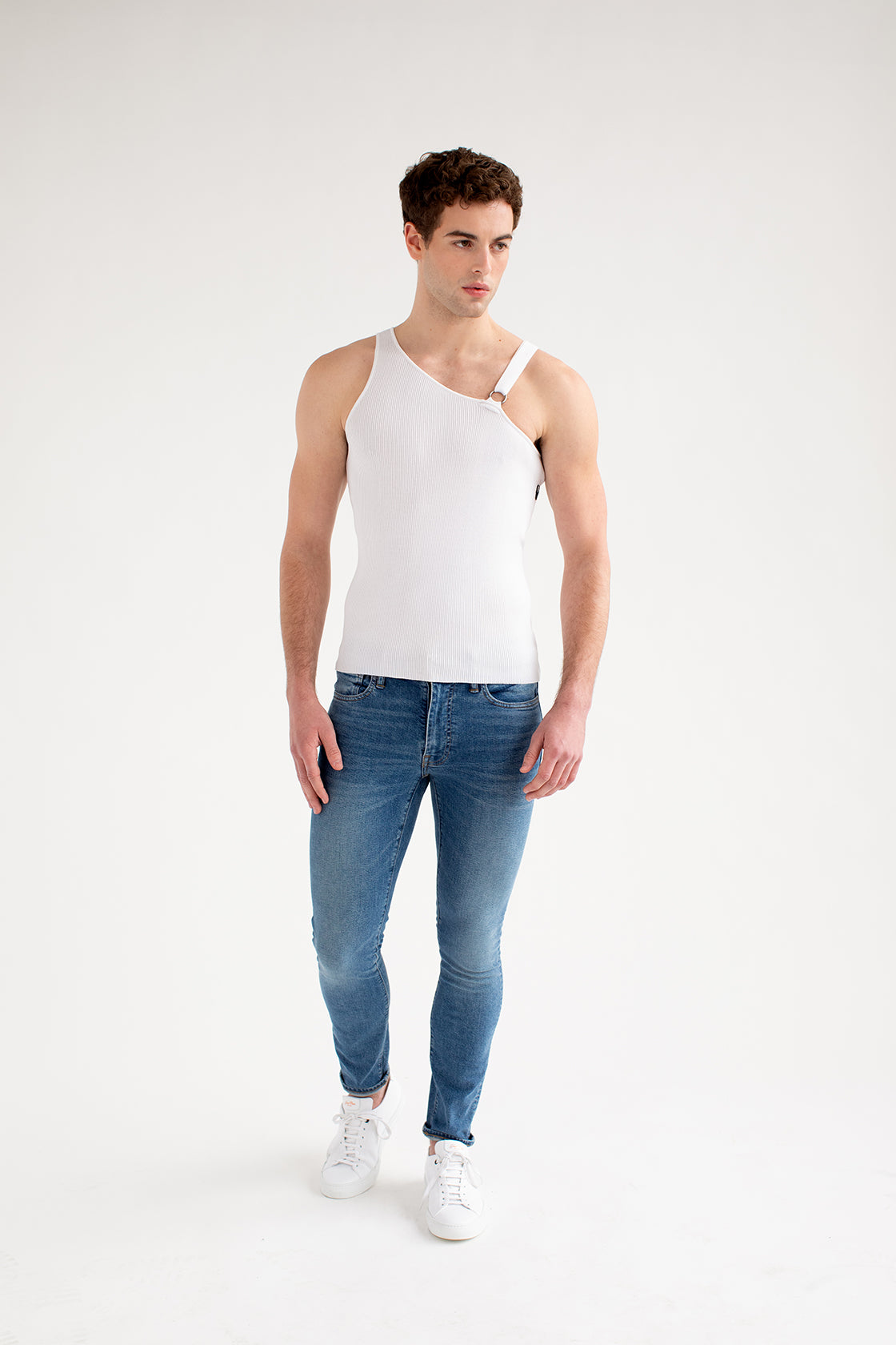 One Shoulder Knit Tank