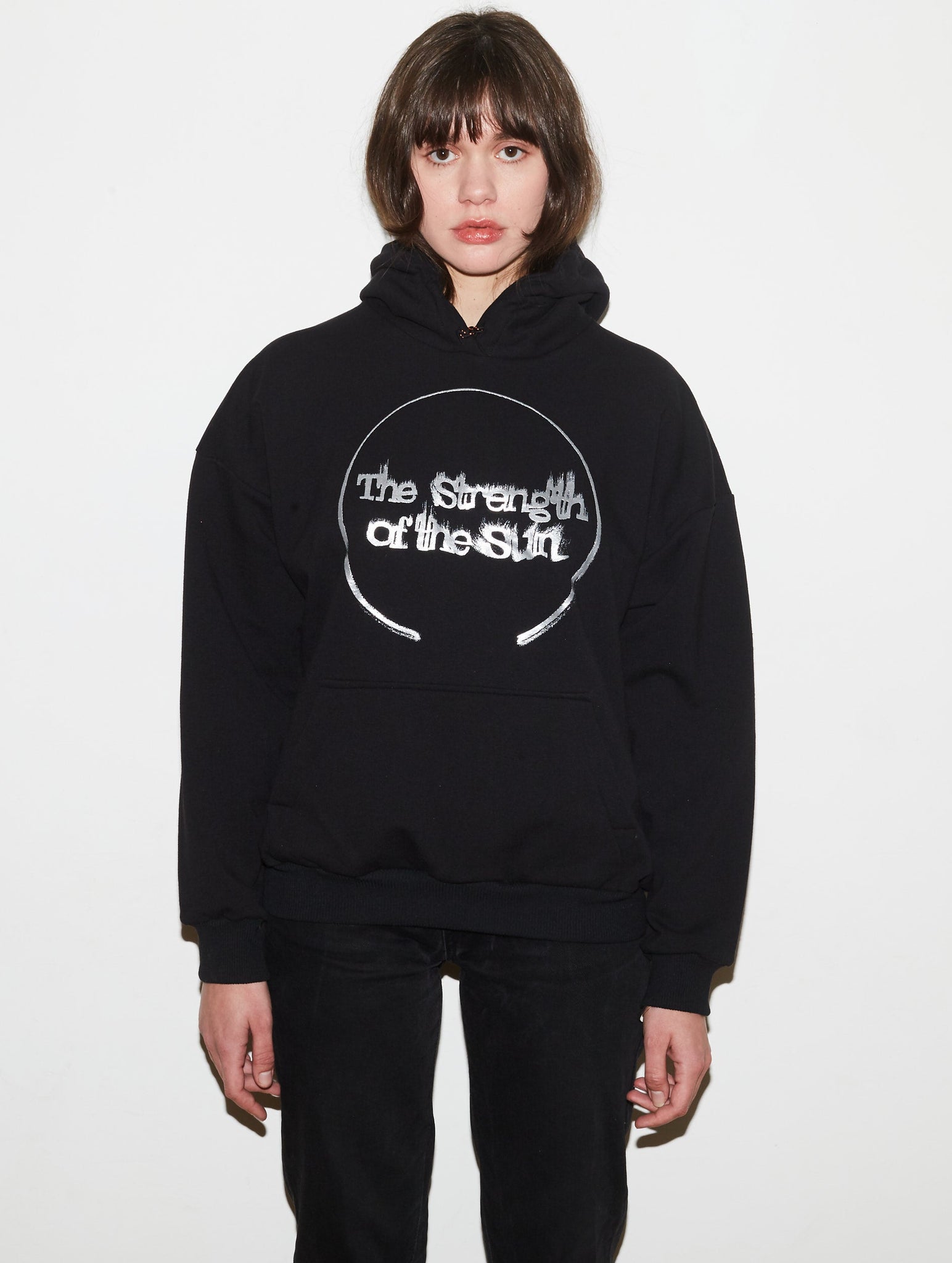 JEANNE FRIOT Clothing SWEAT-SHIRT NOIR THE STRENGTH SILVER 