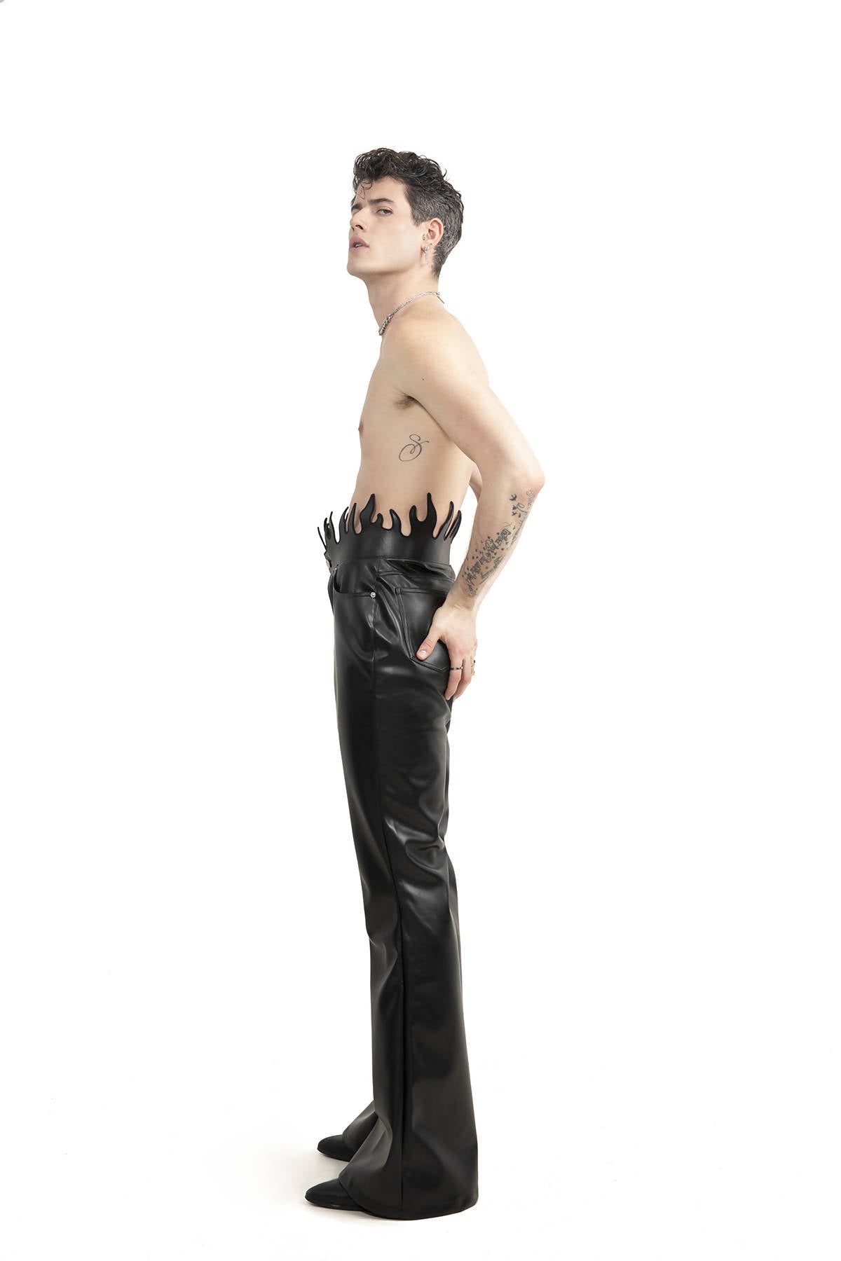 FBMT Clothing FBMT Hot Flame Faux Leather Pants (BLACK) 