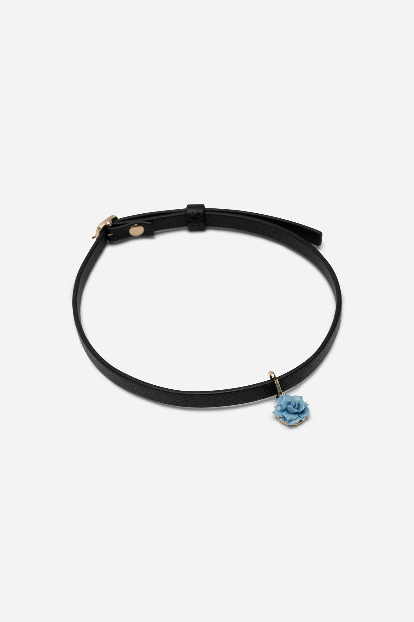 Andresgallardo Accessories MINI ROSE LEATHER CHOKER 