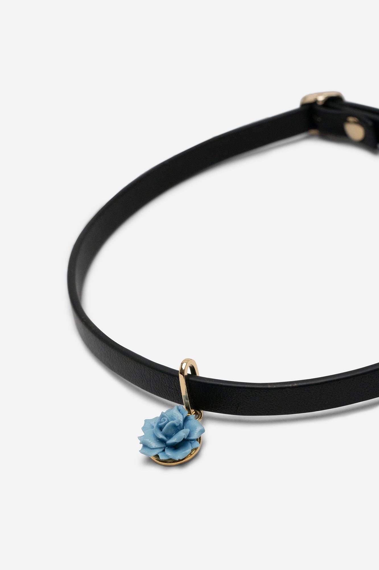 Andresgallardo Accessories MINI ROSE LEATHER CHOKER 