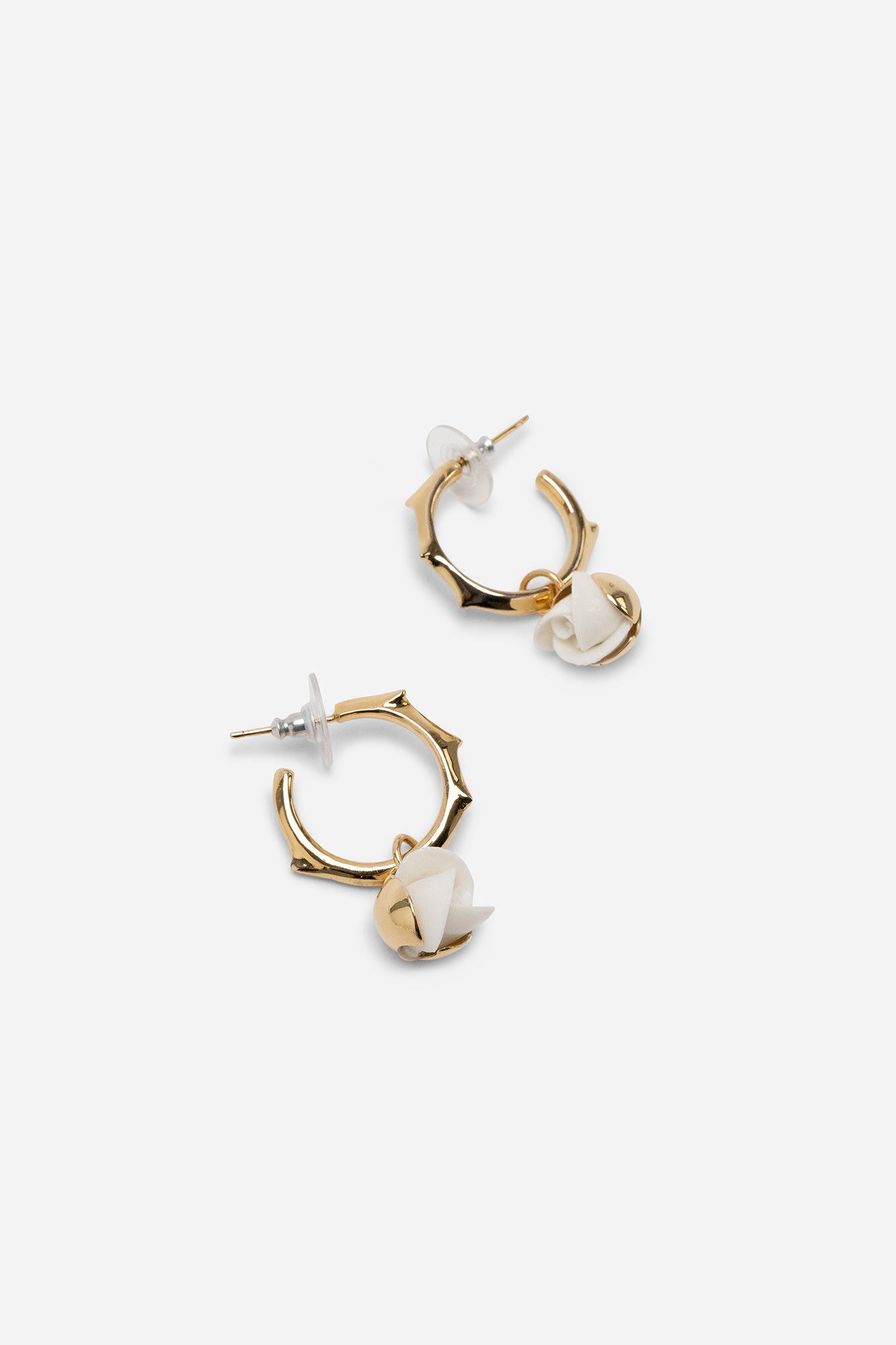 Andresgallardo Accessories ROSE THORN HOOP EARRINGS 