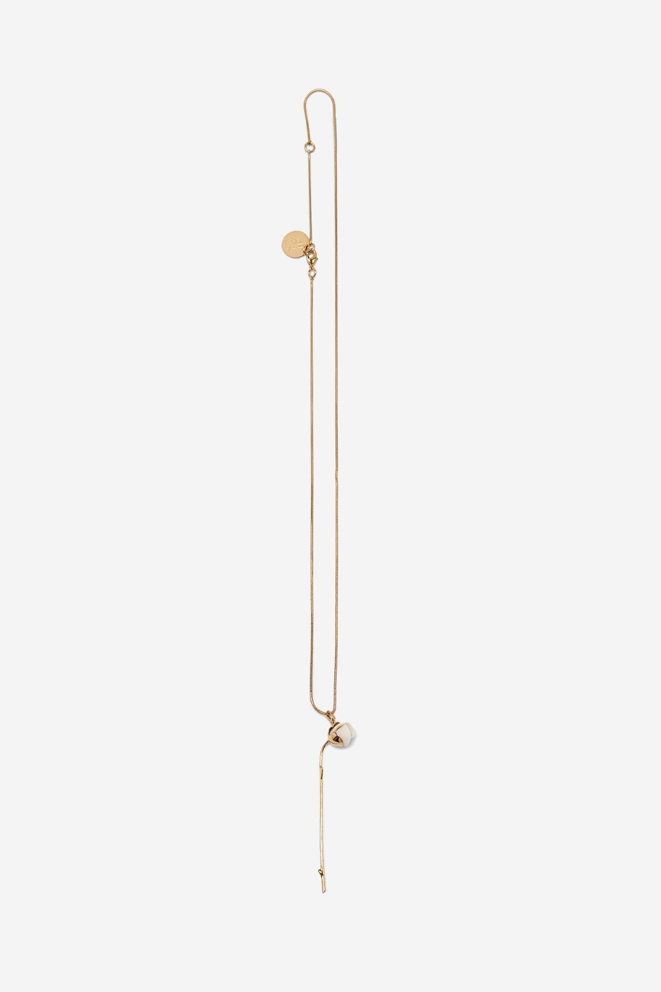 Andresgallardo Accessories ROSEBUD STEM NECKLACE GOLD & WHITE 