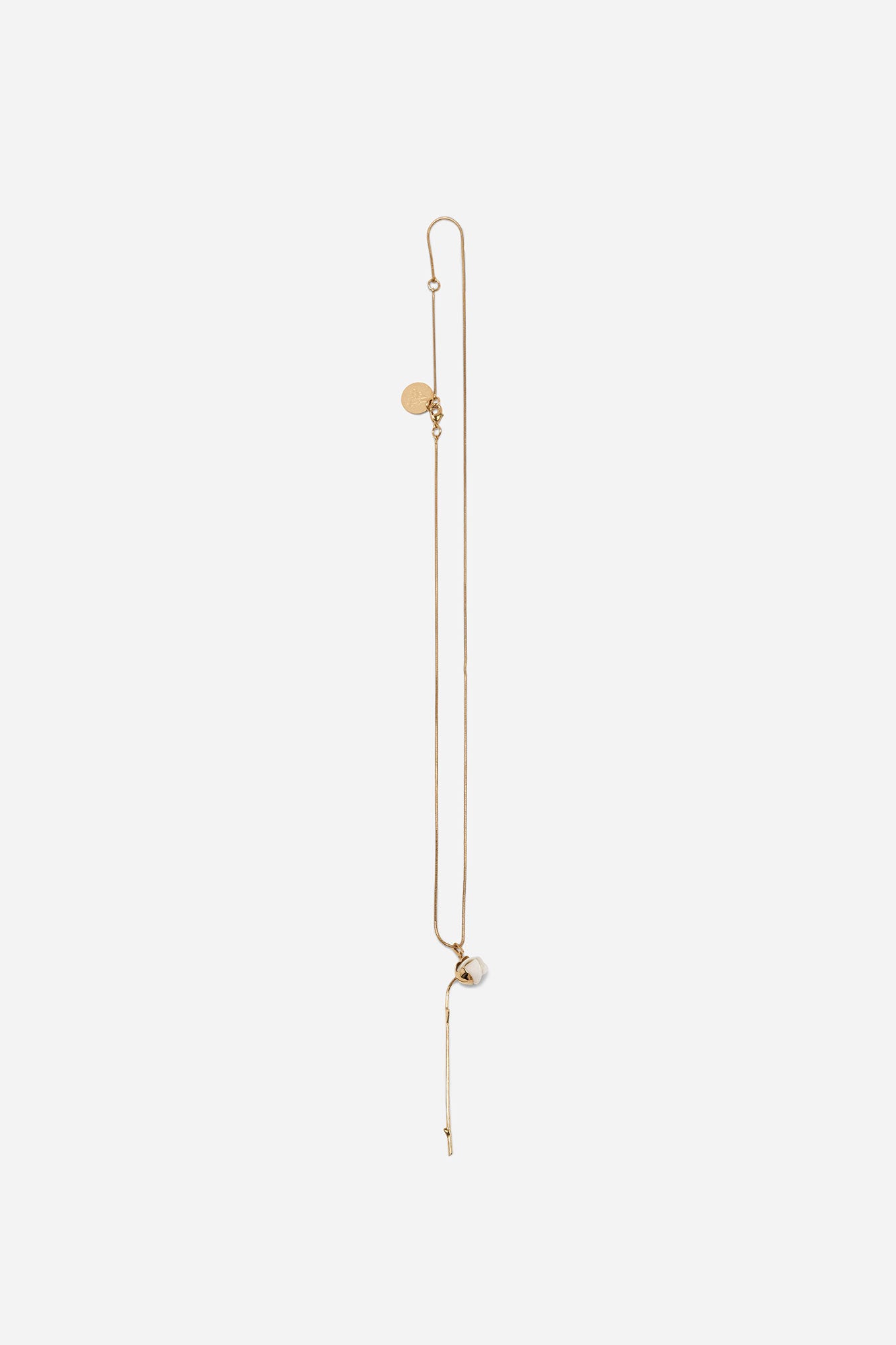 Andresgallardo Accessories ROSEBUD STEM NECKLACE GOLD & WHITE 