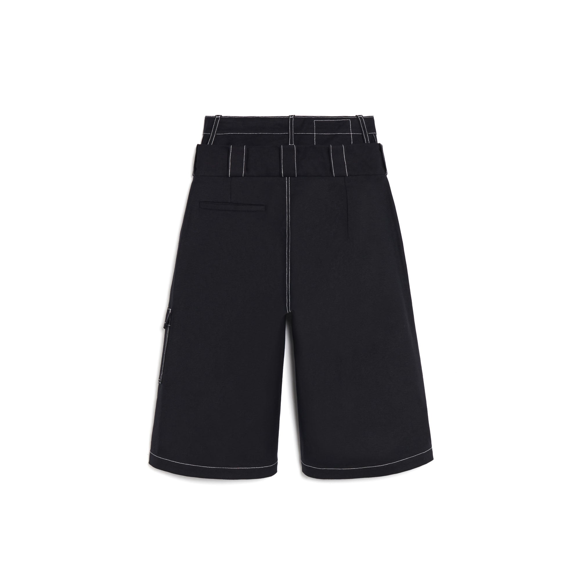 JEANNE FRIOT Clothing BERMUDA DOUBLE CEINTURE NOIR 