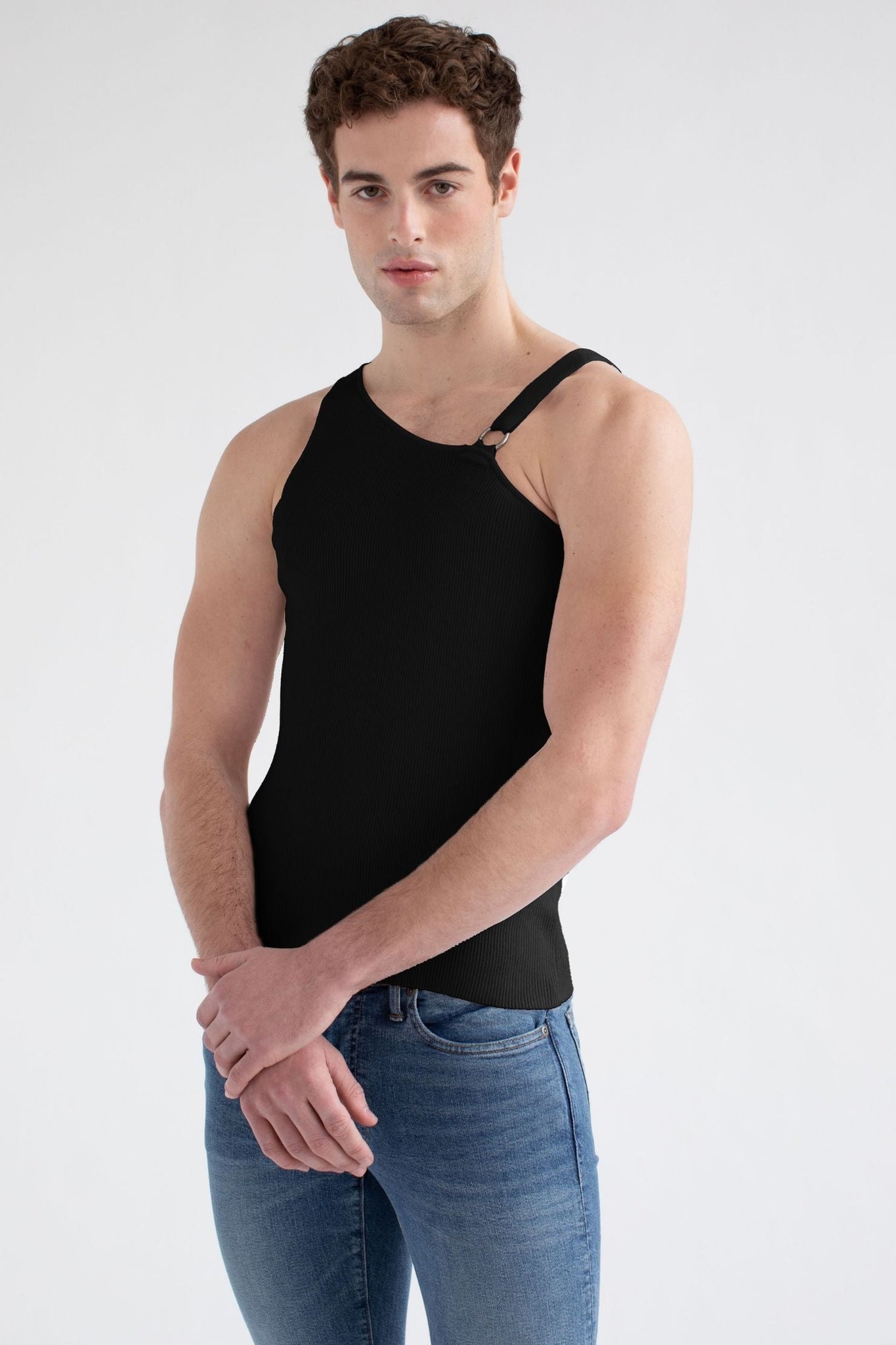 One Shoulder Knit Tank