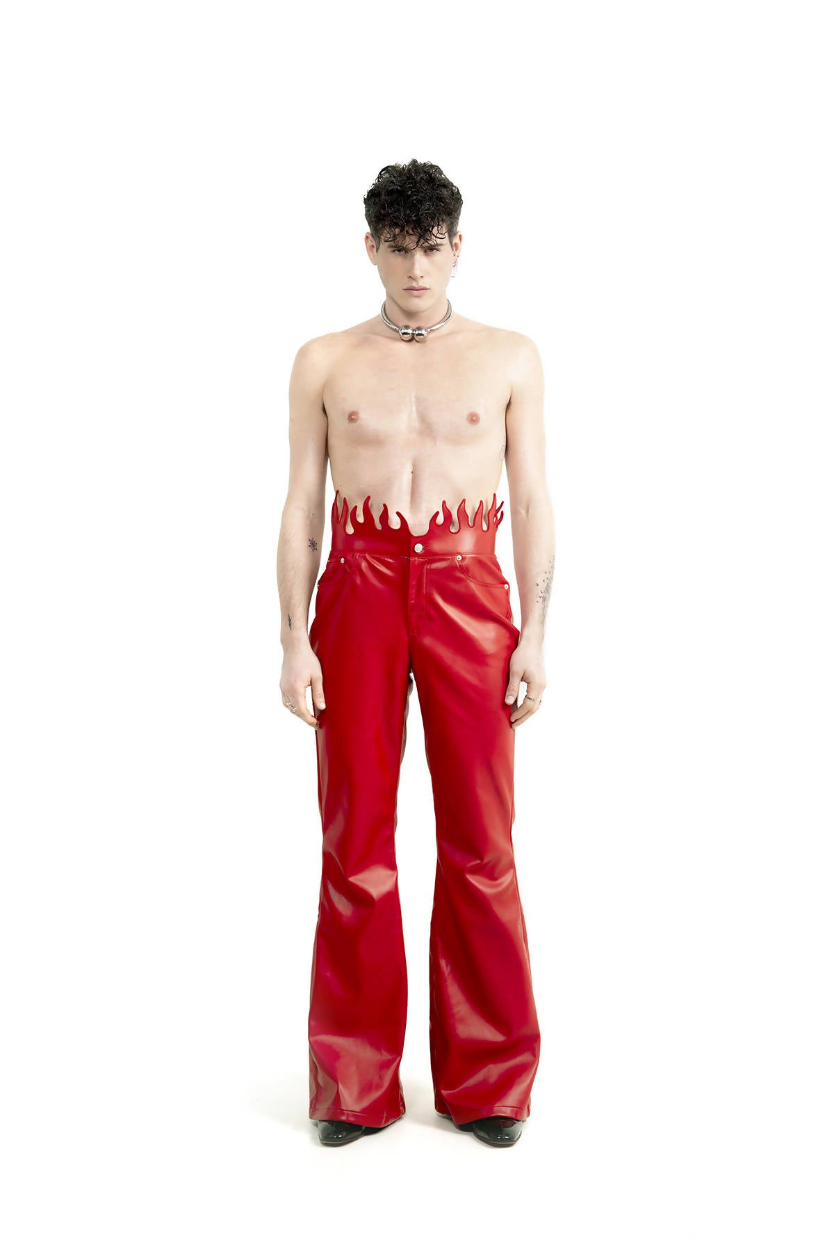 FBMT Clothing FBMT Hot Flame Faux Leather Pants (Red) 