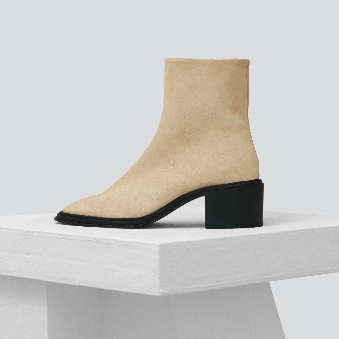 AURIA - Beige Suede Ankle Boots