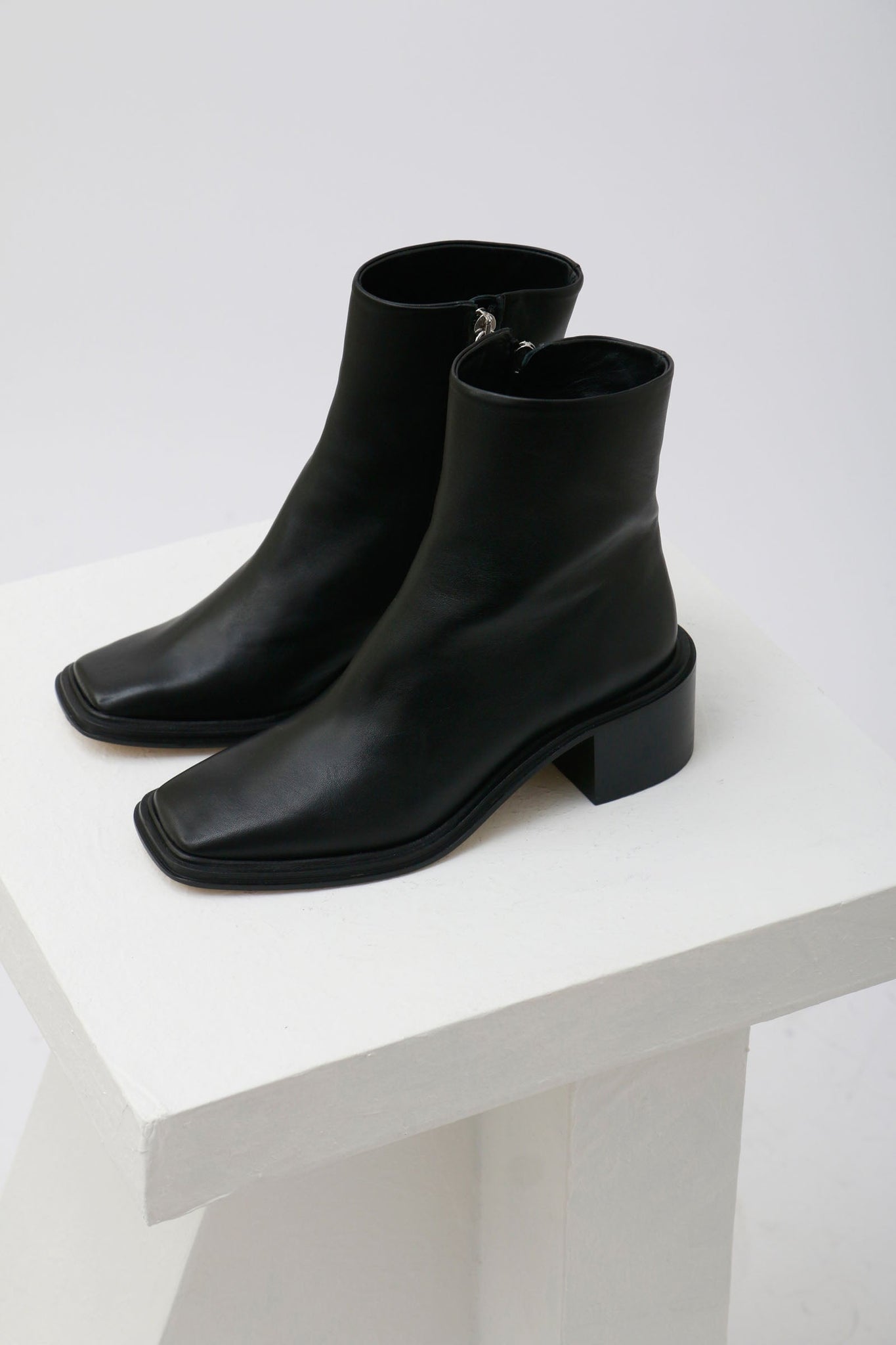 Souliers Martinez Shoes AURIA - Black Leather Ankle Boots 