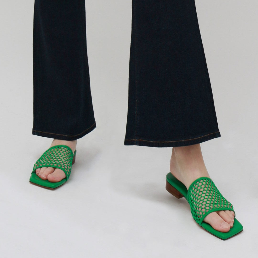 Souliers Martinez Shoes CHICA - Green Mesh Flats 