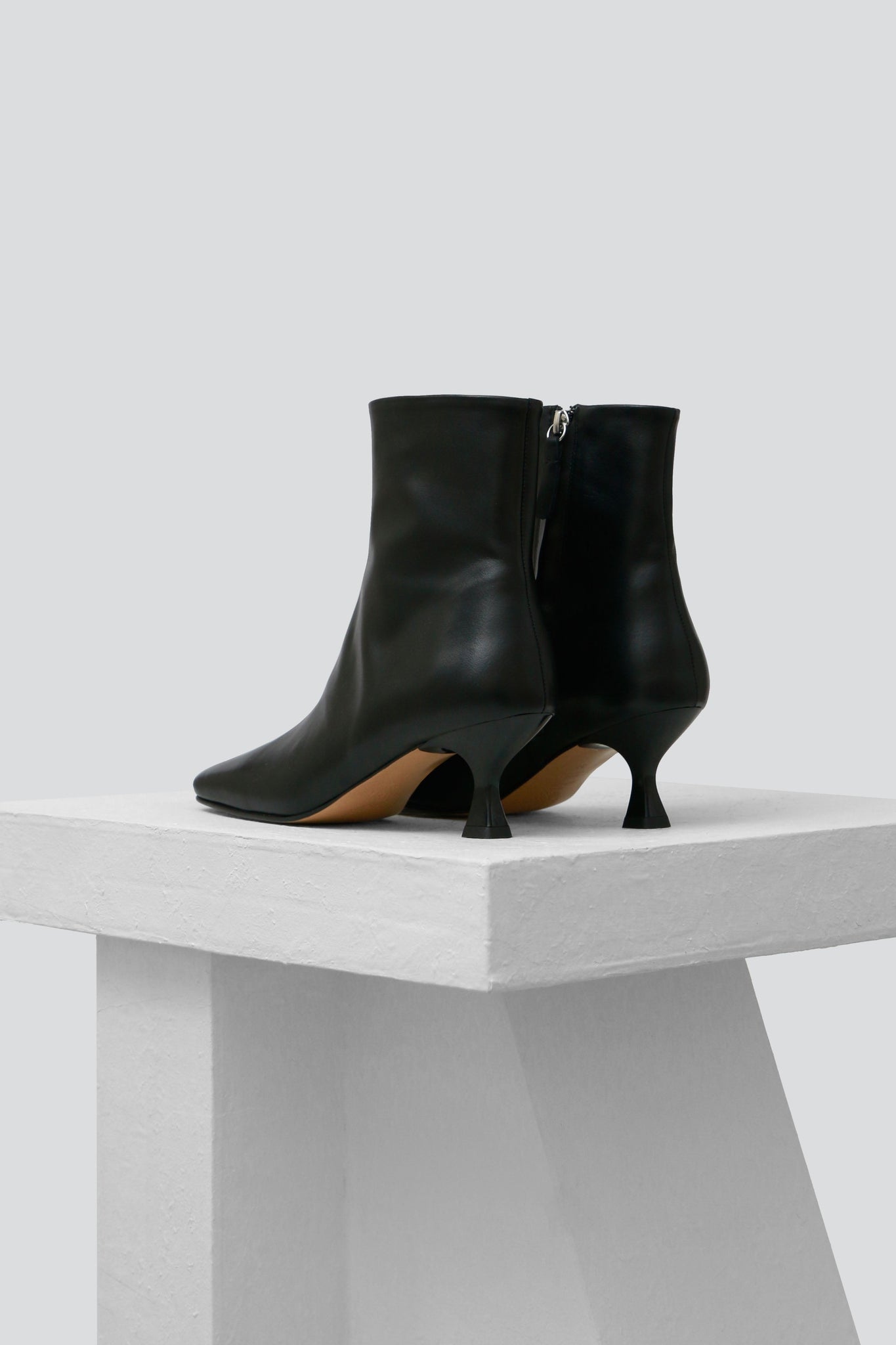 EUGENIA - Black Leather Ankle Boots