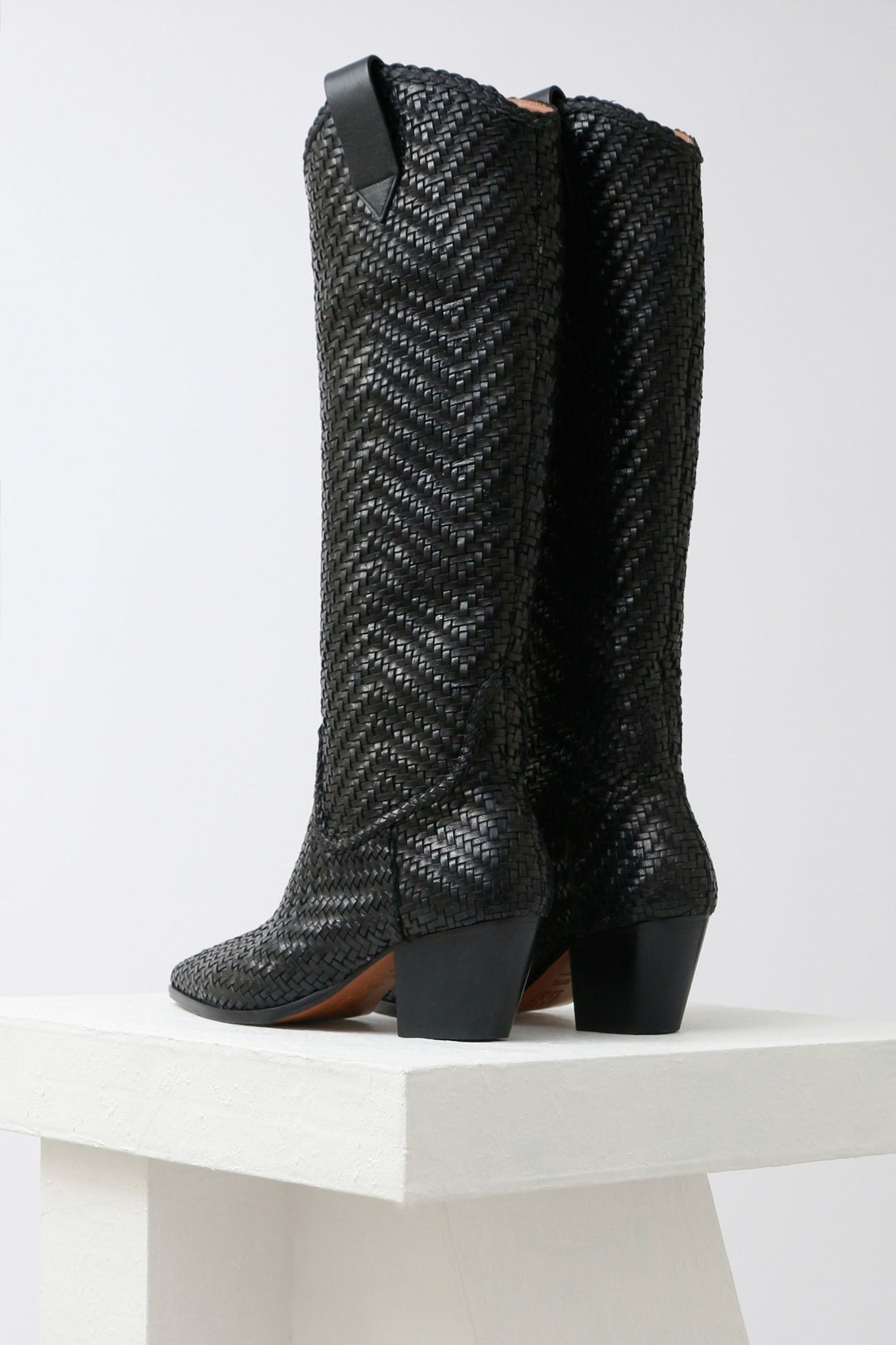 Souliers Martinez Shoes GUADALAJARA - Black Woven Leather Boots 