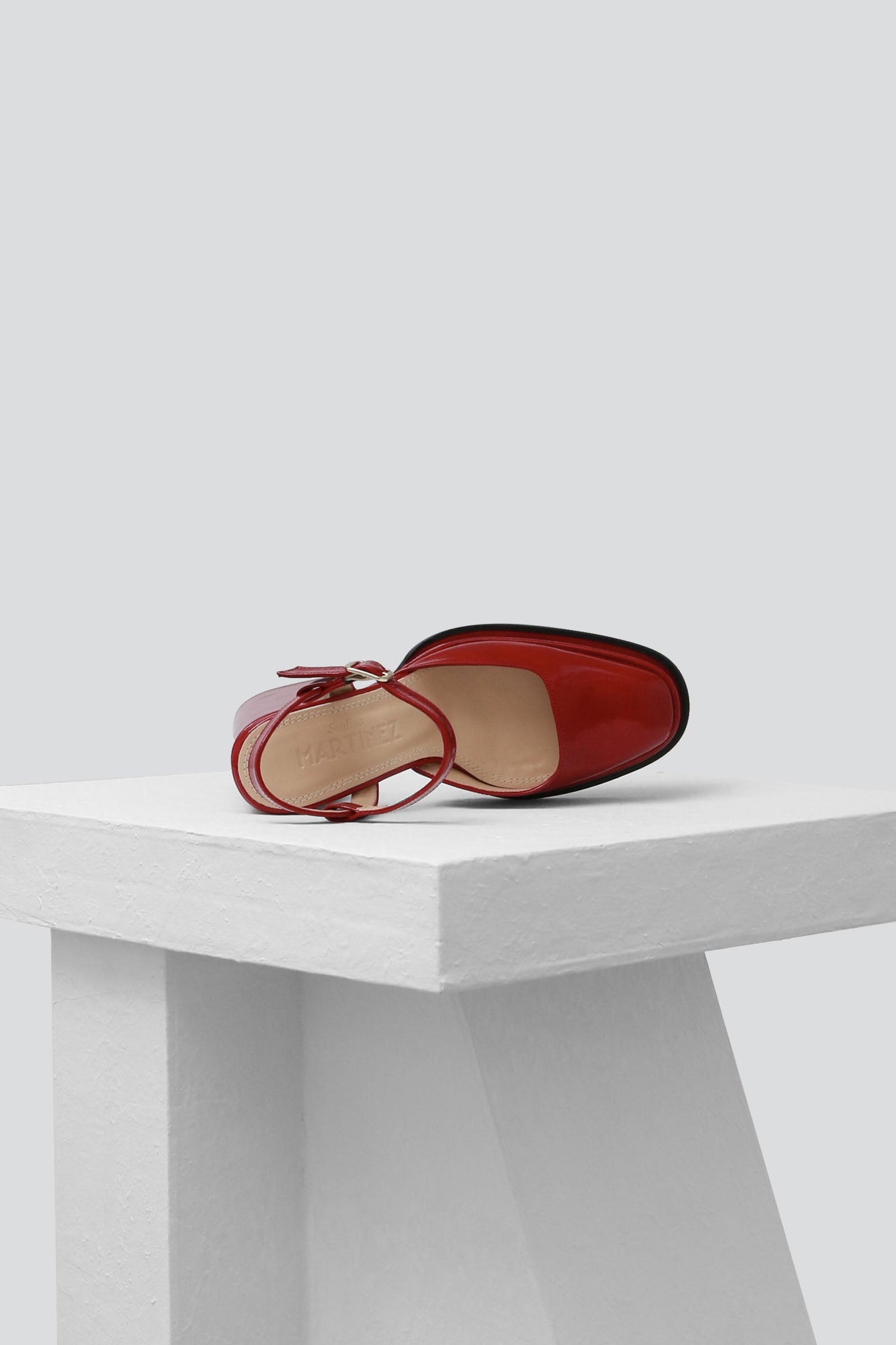 Souliers Martinez Shoes MALASANA - Berry Patent Leather Platform Pumps 