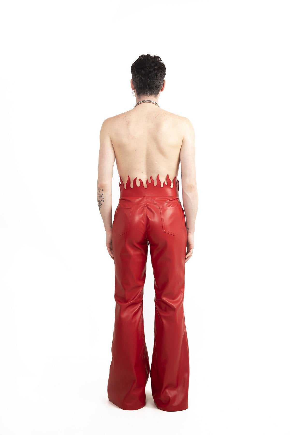 FBMT Clothing FBMT Hot Flame Faux Leather Pants (Red) 
